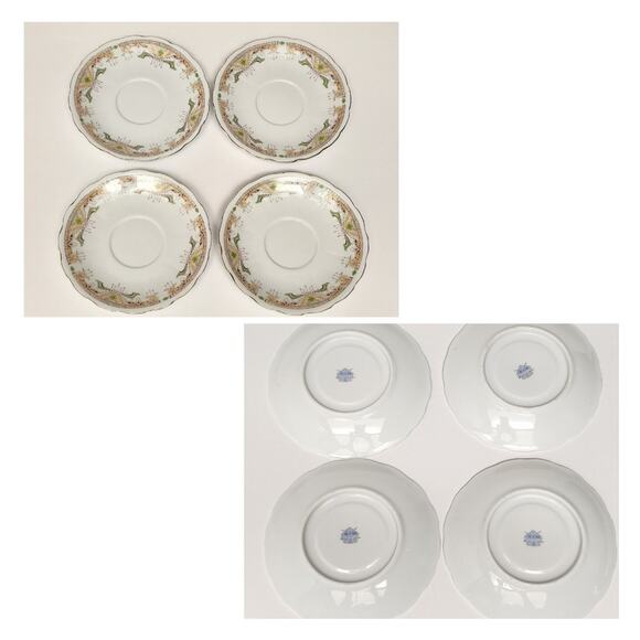 Vintage 1950s China Teacup/Saucers & Creamer Set - Picture 5 of 12